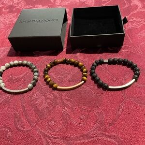 Inspirations Set of 3 Men’s Bracelets Inspirational Messages